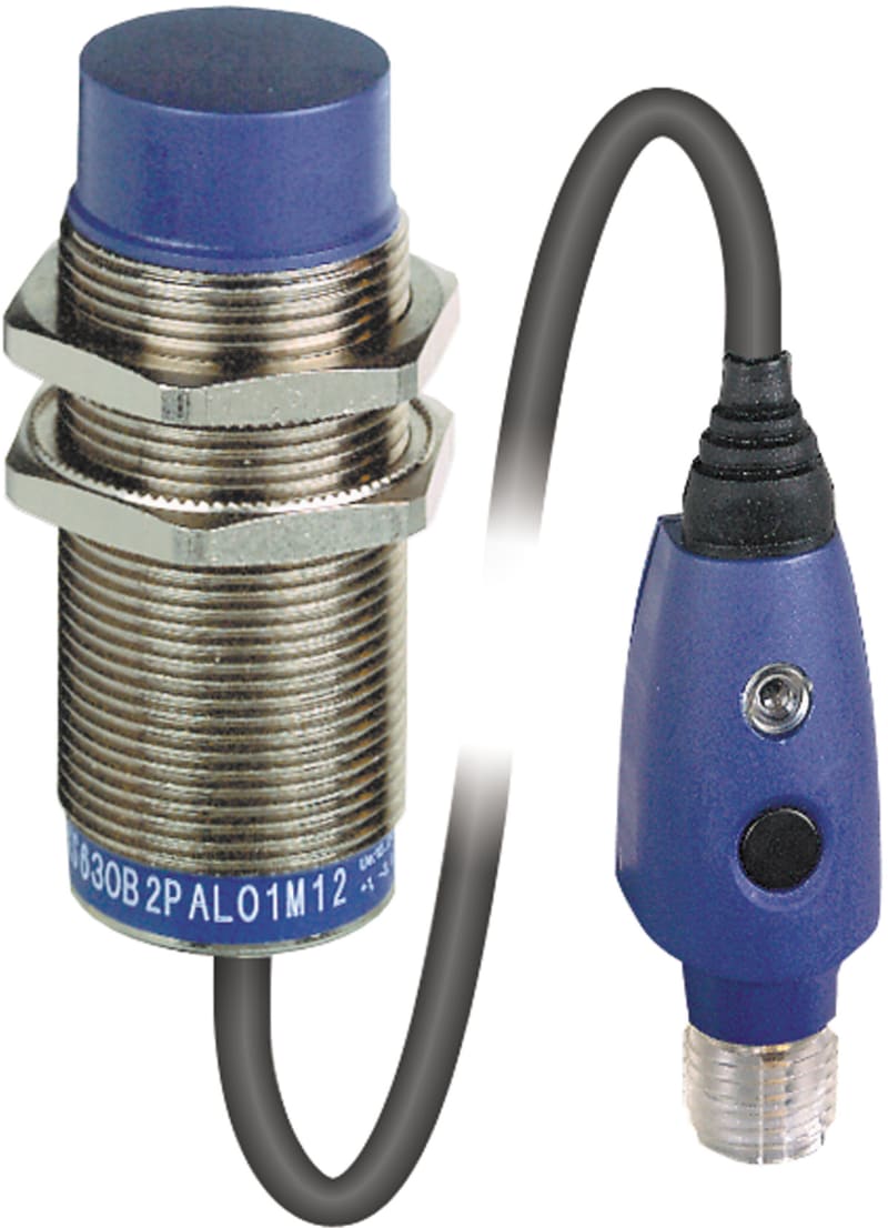 Telemecanique OsiSense XS630B2PAL01M12 Inductive Proximity Sensor — M30 barrel, Sn 18 mm, PNP, NO, M12 connector (4-Pin)