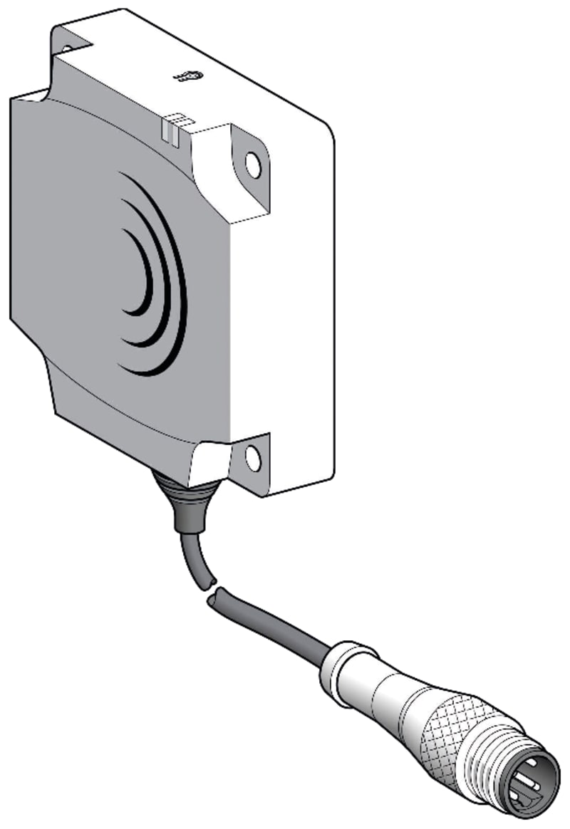 Telemecanique OsiSense XS8D1A1MBU20 Inductive Proximity Sensor — 80 × 80 mm block, Sn 60 mm, 2-Wire AC/DC, NC, pre-wired cable