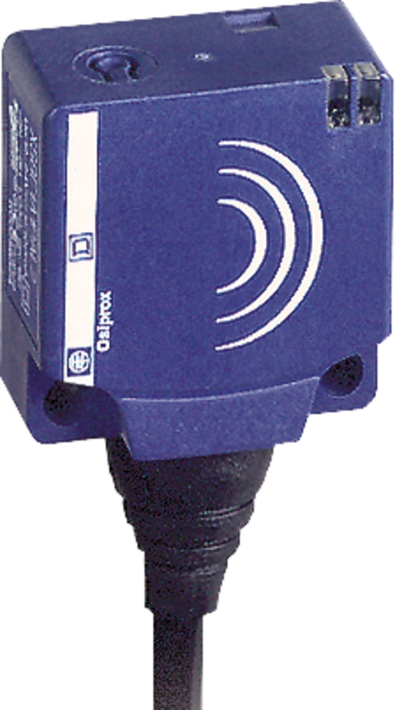 Telemecanique OsiSense XS8E1A1NBL2 Inductive Proximity Sensor — 26 × 26 mm block, Sn 15 mm, NPN, NC, pre-wired cable