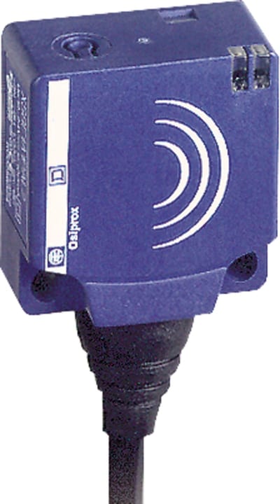 Telemecanique OsiSense XS8E1A1NBL2 Inductive Proximity Sensor — 26 × 26 mm block, Sn 15 mm, NPN, NC, pre-wired cable