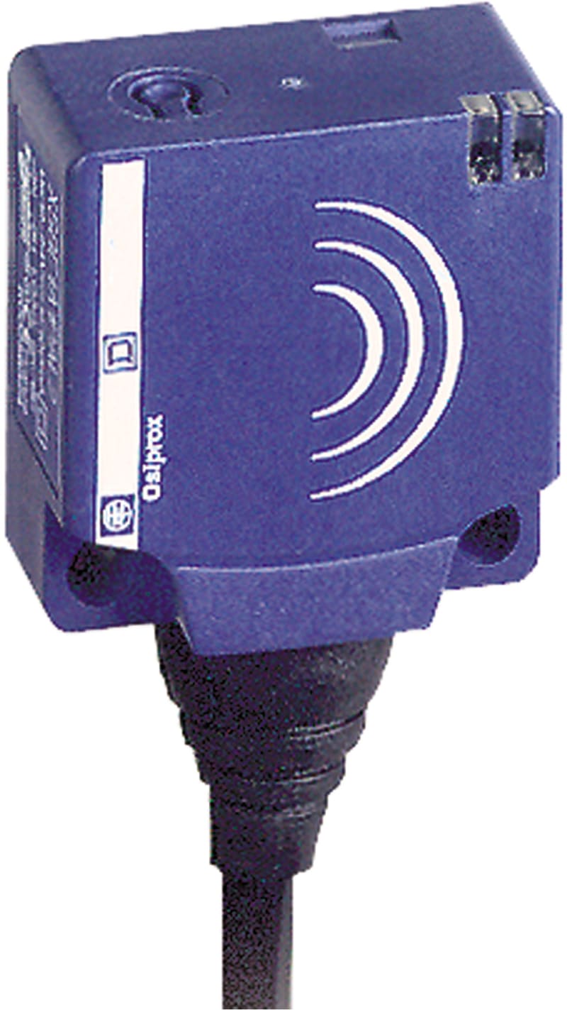 Telemecanique OsiSense XS8E1A1PBL2 Inductive Proximity Sensor — 26 × 26 mm block, Sn 15 mm, PNP, NC, pre-wired cable