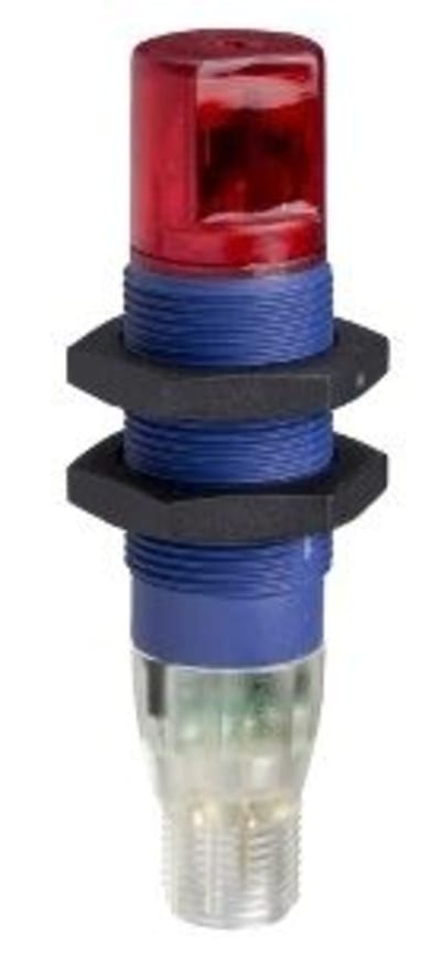 Telemecanique XUB9BPBWM12 Photoelectric Sensor, Polarised Reflex, Metal, PNP, NC, 90° Head, M12 connector