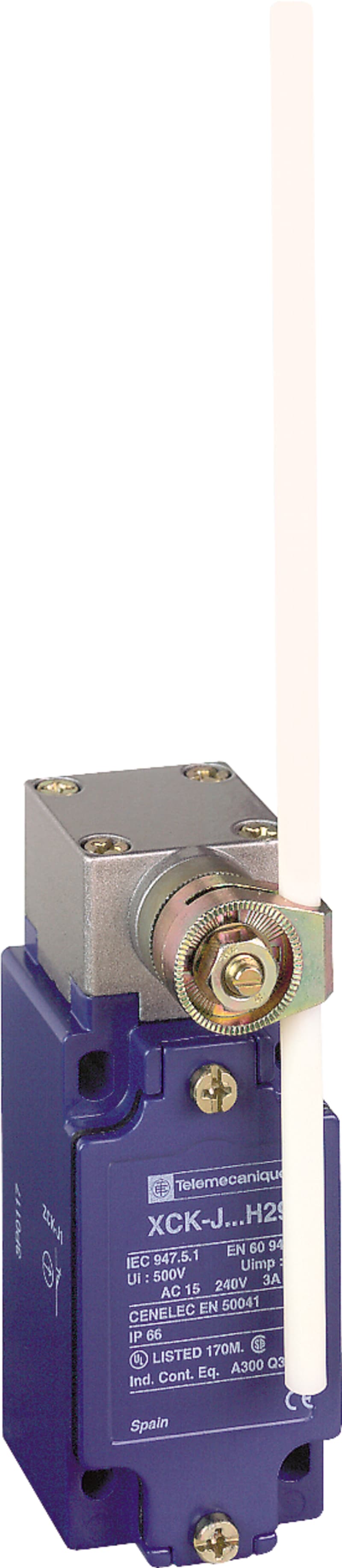 Telemecanique XCKJ50559 Limit Switch, Plastic Rod Lever, 1 NO + 1 NC, PG13.5 entry
