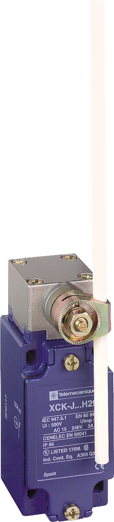 Telemecanique XCKJ50559 Limit Switch, Plastic Rod Lever, 1 NO + 1 NC, PG13.5 entry