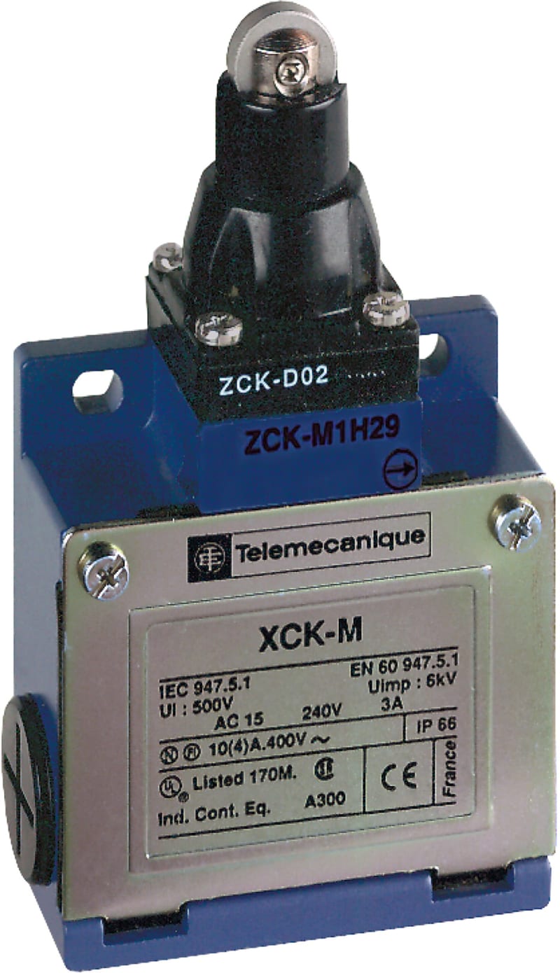 Telemecanique XCKM102H29 Limit Switch, Roller Plunger, 1 NO + 1 NC, M20 entry