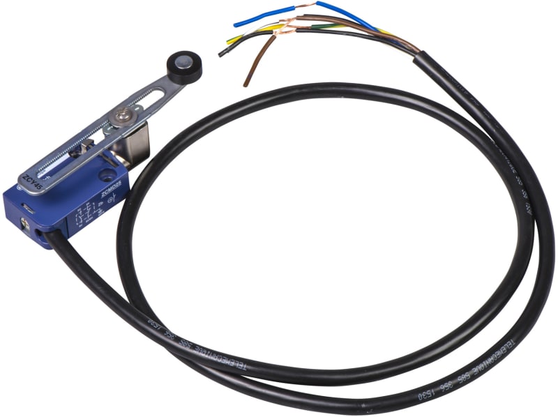 Telemecanique XCMD2545L1 Limit Switch, Adjustable-Length Roller Lever, Metal Body, 1 m cable