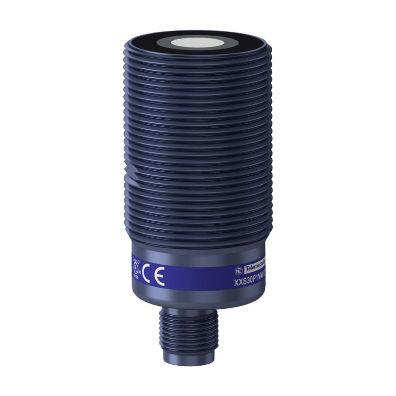 Telemecanique XXS30P1VM12 Ultrasonic Sensor, M30, Sn 1 m, 0–10 V, M12 connector