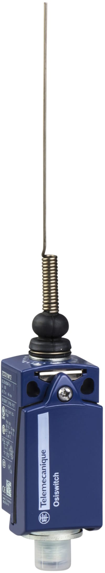 Telemecanique XCKD2106M12 Limit Switch, Cat's Whisker (Spring Rod), Metal Body, M12 connector