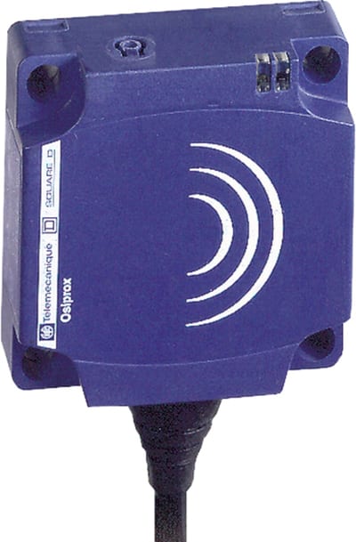 Telemecanique OsiSense XS8C1A1MBL5 Inductive Proximity Sensor — 40 × 40 mm block, Sn 25 mm, 2-Wire AC/DC, NC, pre-wired cable