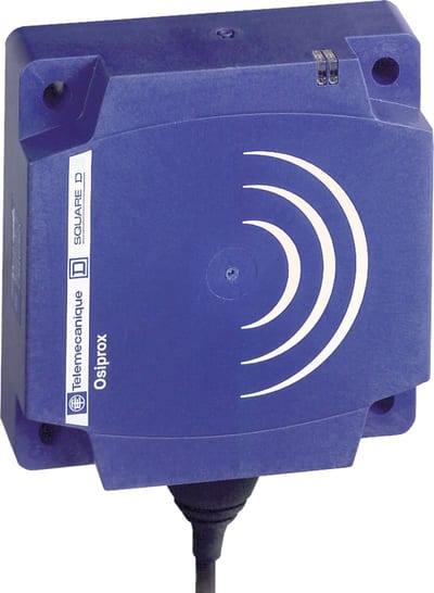 Telemecanique OsiSense XS8D1A1MBL10 Inductive Proximity Sensor — 80 × 80 mm block, Sn 60 mm, 2-Wire AC/DC, NC, pre-wired cable