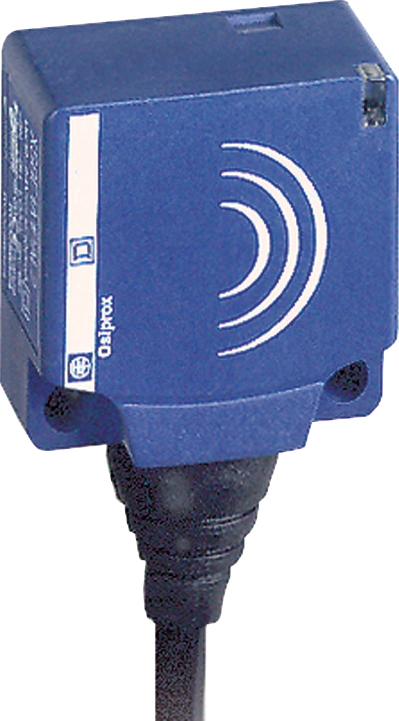 Telemecanique OsiSense XS8E1A1PAL10 Inductive Proximity Sensor — 26 × 26 mm block, Sn 15 mm, PNP, NO, pre-wired cable