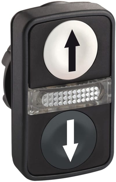 Double push button with light s/h with arrows