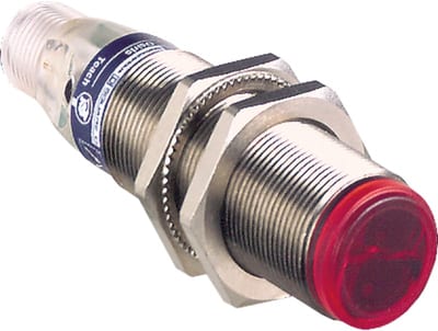 Telemecanique XUB5BNBNM12 Photoelectric Sensor, Diffuse, Metal, NPN, NC, M12 connector
