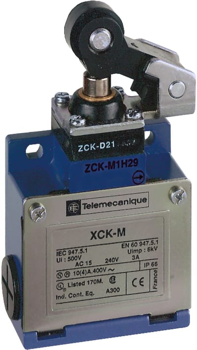 Telemecanique XCKM121H29 Limit Switch, Plunger, 1 NO + 1 NC, M20 entry
