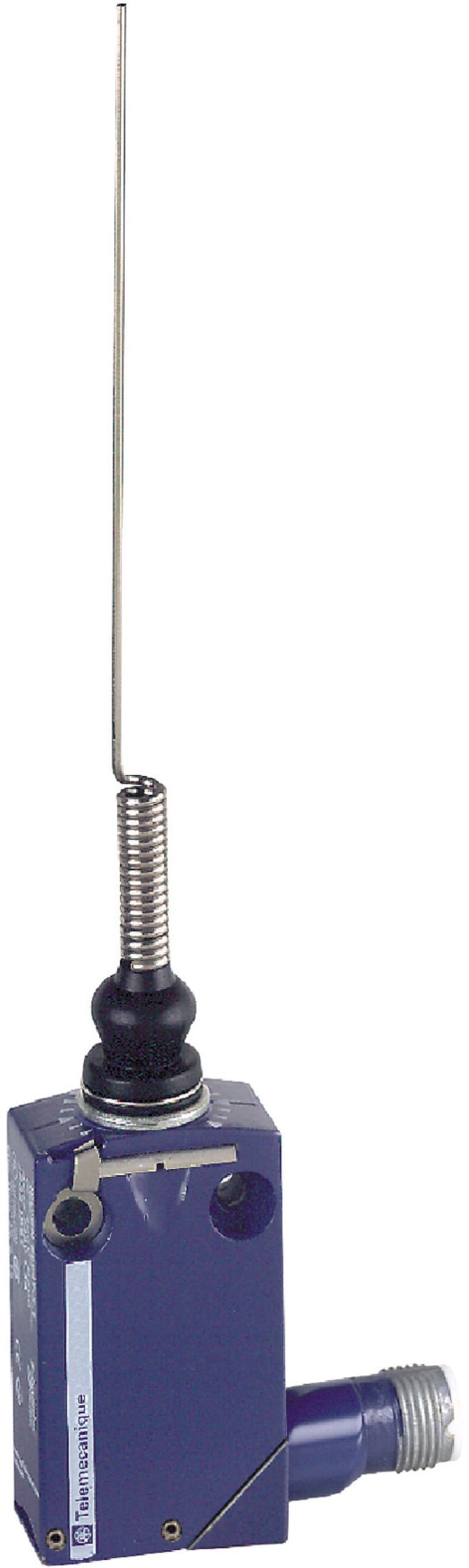 Telemecanique XCMD2106M12 Limit Switch, Cat's Whisker (Spring Rod), Metal Body, M12 connector