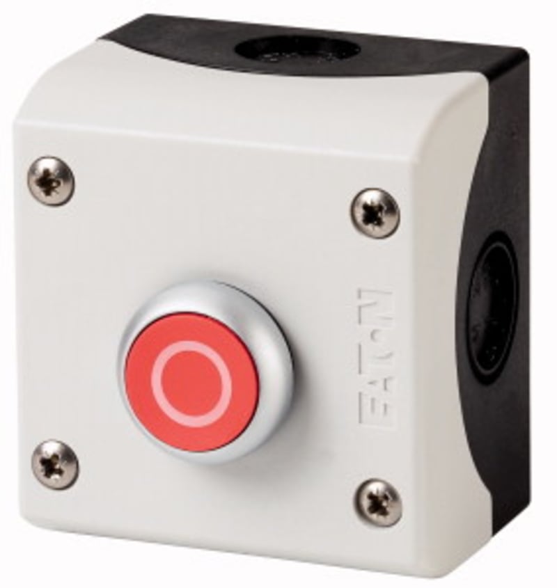 Red Push Button, Complete in Enclosure (M22-D-R-X0/KC11/I)