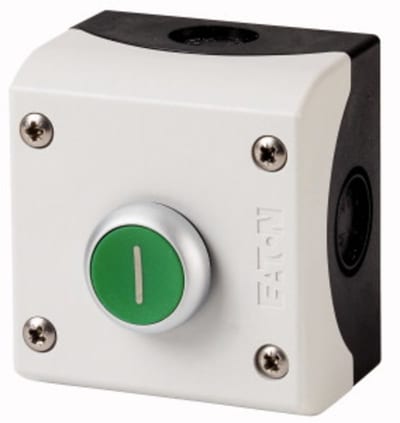 Green Push Button, Complete in Enclosure
