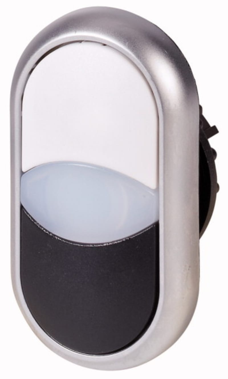 Double TR.BUTTON WHITE/BLACK with LIGHT (M22-DDL-WS)