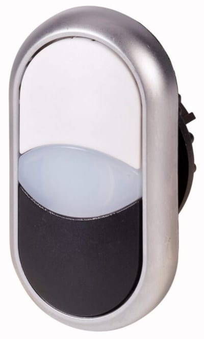 Double TR.BUTTON WHITE/BLACK with LIGHT