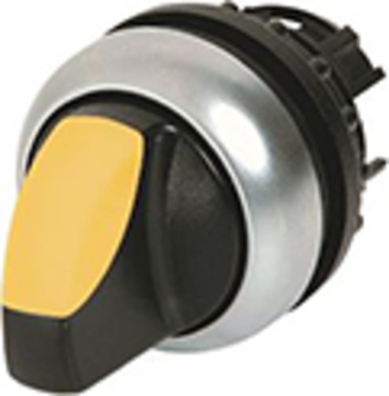 Eaton M22-WLK-Y Illuminated Rotary Switch, Momentary 1-0, Yellow