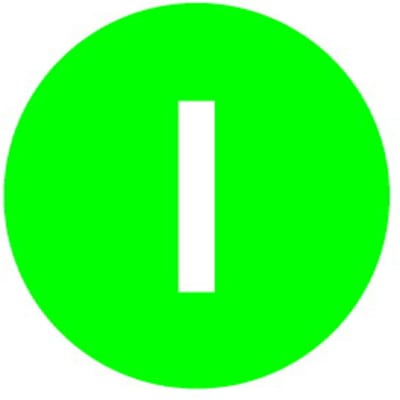 Sign for PUSH-Button Green in