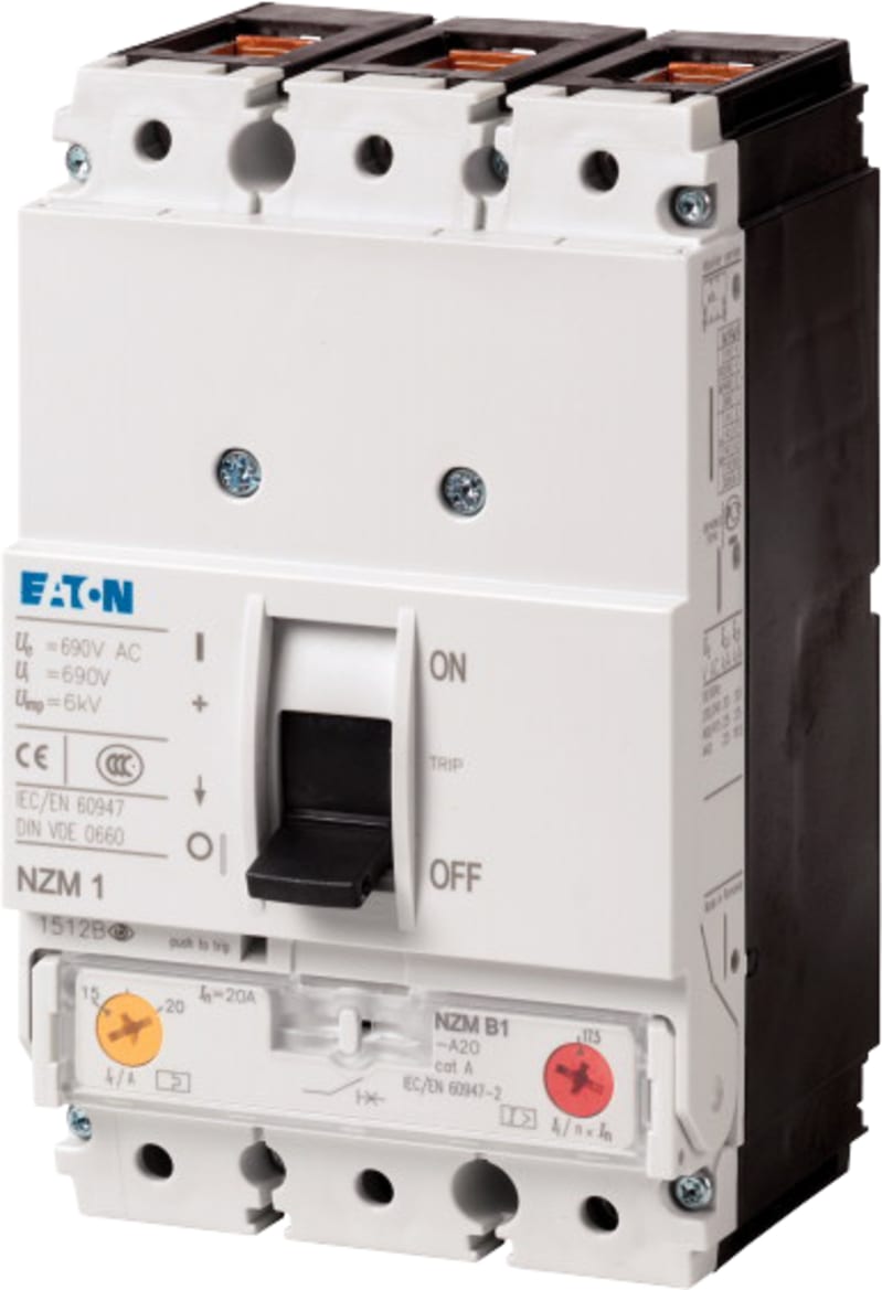 Eaton NZMB1-A20 Molded-Case Circuit Breaker 3-Pole 20A 25KA