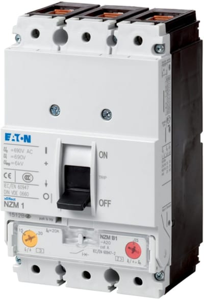 Eaton NZMH1-A20 Molded-Case Circuit Breaker 3-Pole 20A 100KA
