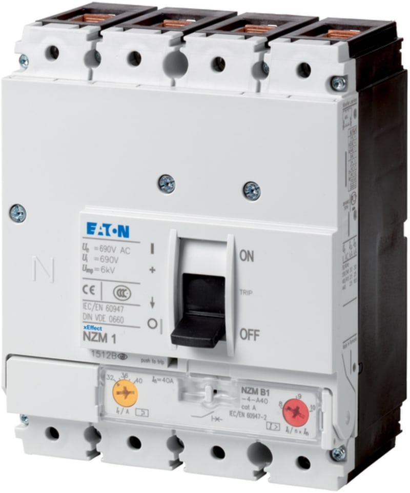 Eaton NZMH1-4-A63 Molded-Case Circuit Breaker 4-Pole 63A 100KA
