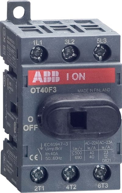ABB OT25F3 Switch 3P 25A UL508 NF 6mm