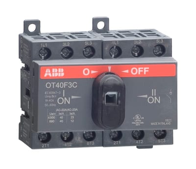 ABB OT25F3C 25A Manual Change-Over Switch, Handle and shaft need to be ordered separately, Open transition