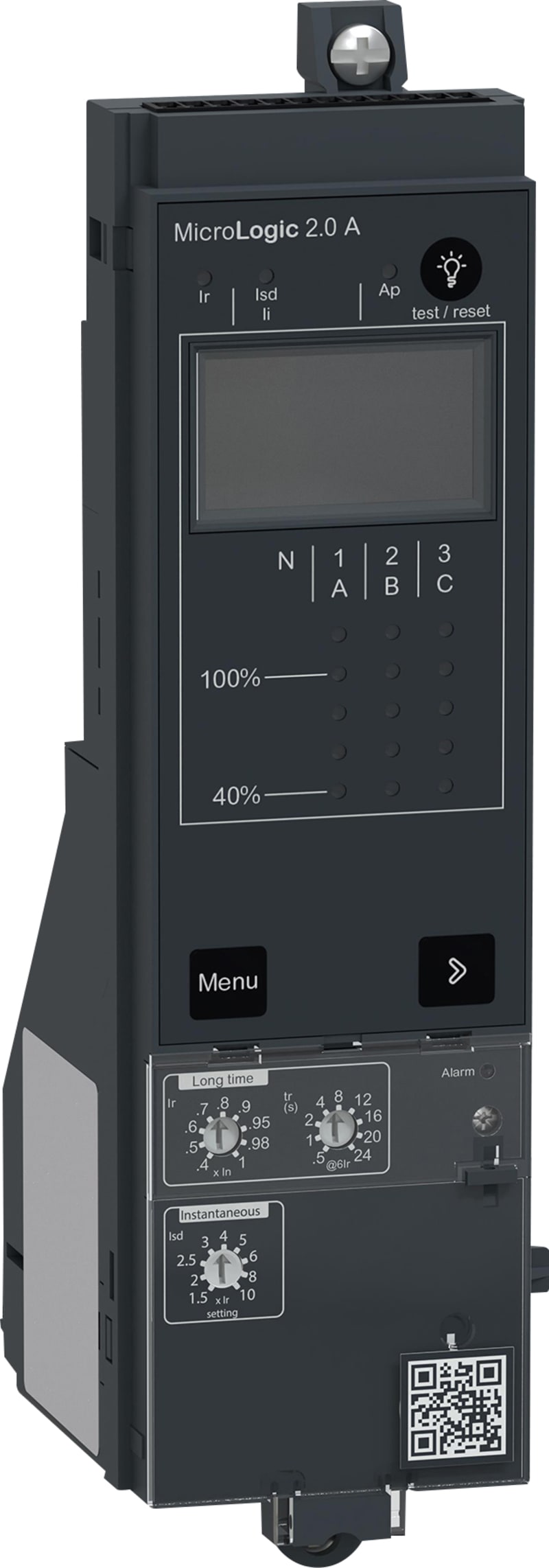 Schneider Electric Control unit MicroLogic 2.0A, ComPacT NS630B to NS3200 fixed and manually operated, basic protections C2AFM