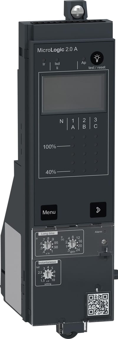 Schneider Electric Control unit MicroLogic 2.0A, ComPacT NS630B to NS3200 fixed and manually operated, basic protections C2AFM