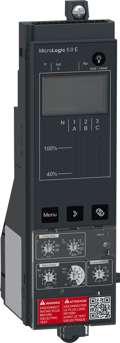 Schneider Electric Control unit MicroLogic 5.0E, ComPacT NS630B to NS3200 fixed and manually operated, selective protections C5EFM
