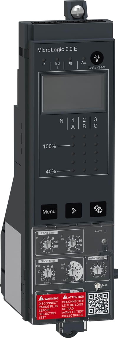 Schneider Electric Control unit MicroLogic 6.0, ComPacT NS630B to NS1600 withdrawable manually operated, selective and earth-fault protections C60WM