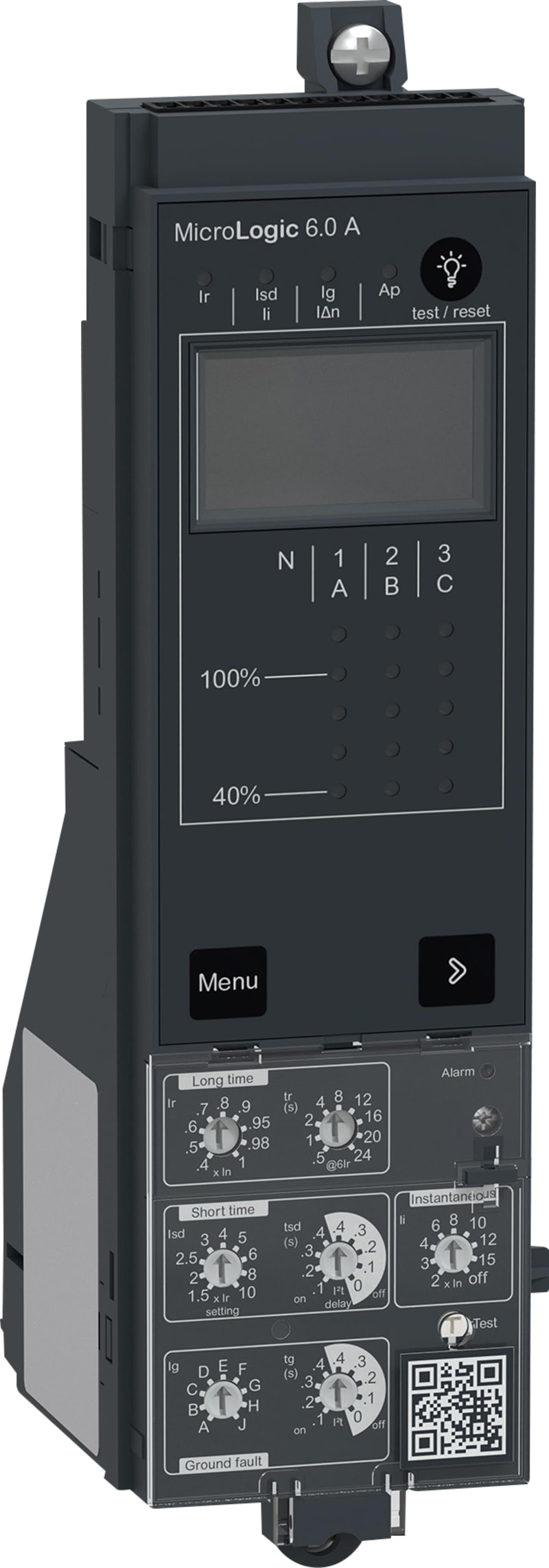 Schneider Electric Control unit MicroLogic 6.0A, ComPacT NS630B to NS3200 fixed manually operated, selective and earth-fault protections C6AFM