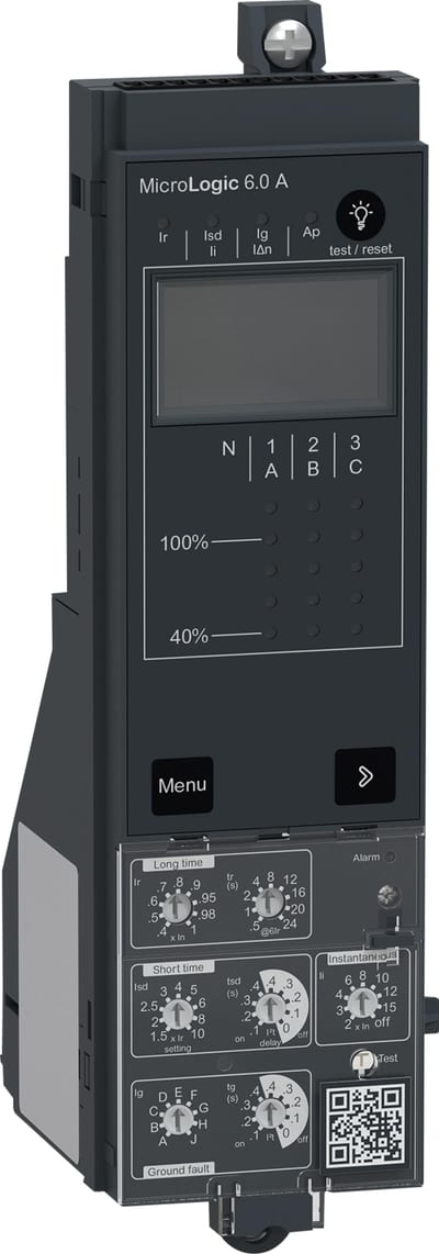Schneider Electric Control unit MicroLogic 6.0A, ComPacT NS630B to NS3200 fixed manually operated, selective and earth-fault protections C6AFM