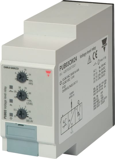 AC/DC undervoltage relay 12-240V (PUB03CW24)