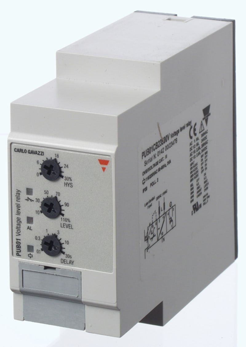 Voltage Relay AC/DC 0-500V, 230VAC (PUB01CB23500V)