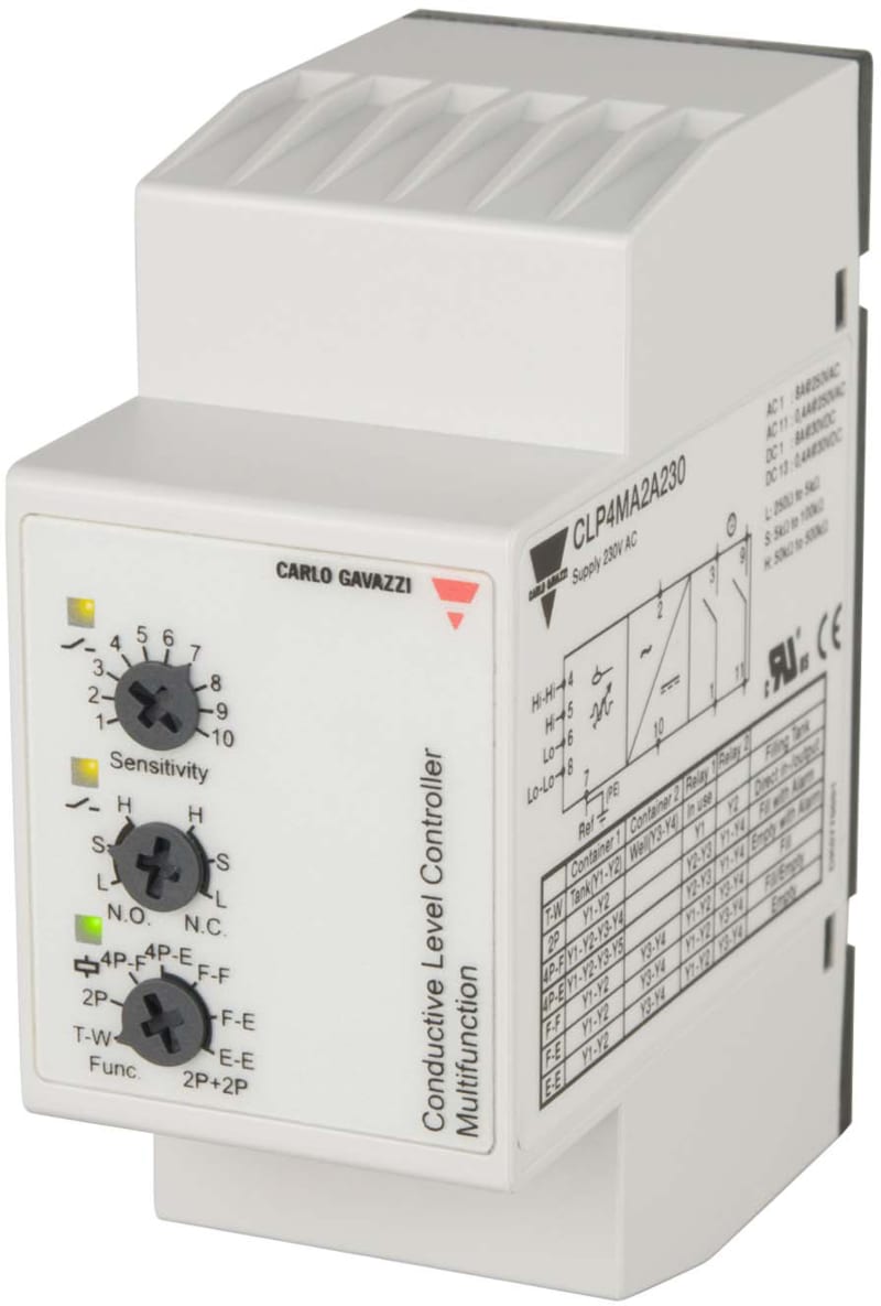 Carlo Gavazzi CLP4MA2A230 Conductive Level Controller 2+2 Level 230 V AC