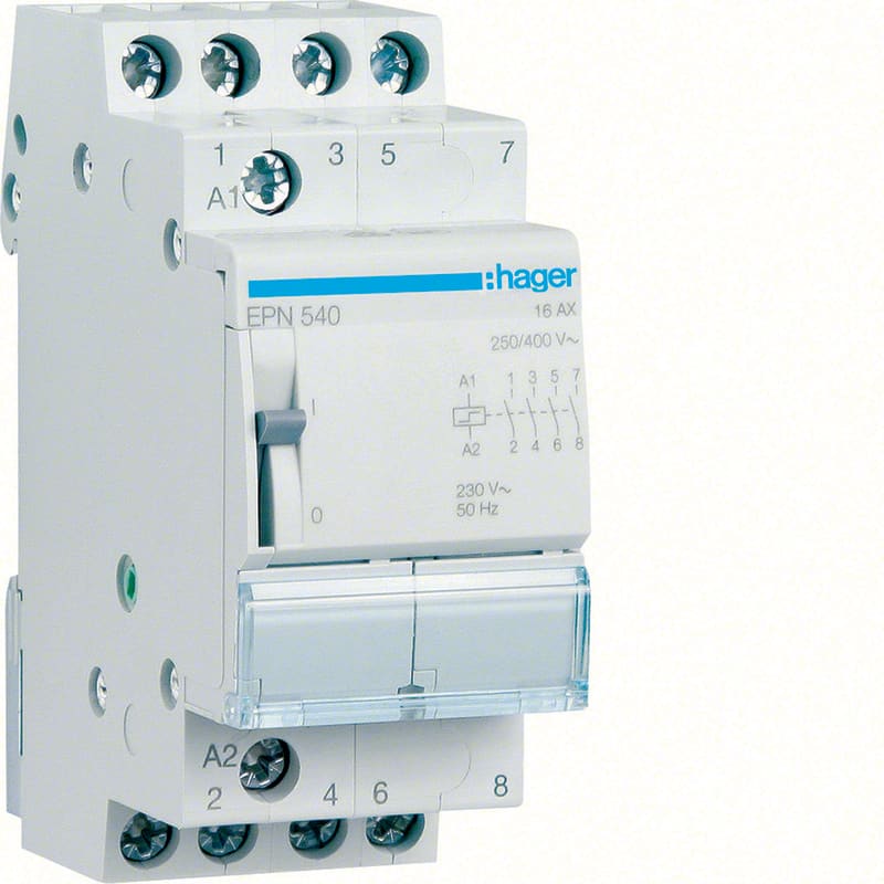 Hager Systemer Impulse Relay 230V 16A 4NO Contacts (EPN540)