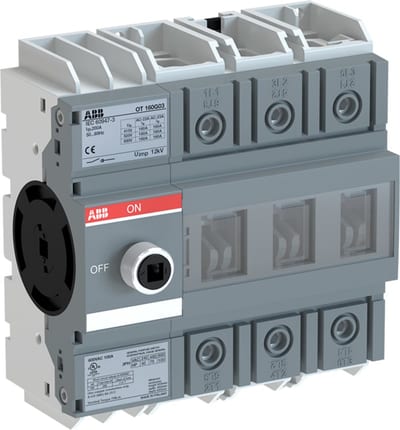 ABB 3-Pole, front operated, base mounted switch-disconnector with protected clamp terminals, handle and shaft are not included 1SCA135134R1001