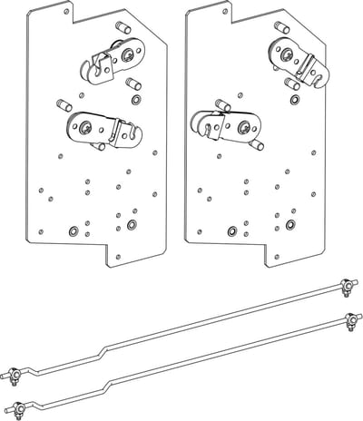 Schneider Electric Mechanical interlocking, MasterPact MTZ2/MTZ3 fixed/drawout, rods interlocking, 2 adaptation fixture kits, spare part LV847930SP