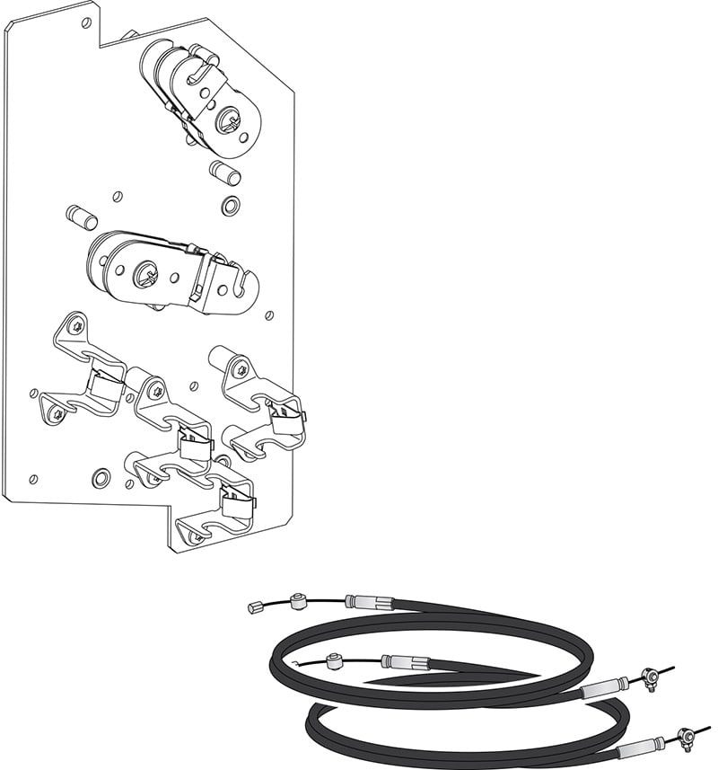 Schneider Electric mechanical interlocking, MasterPact MTZ2/MTZ3 fixed/drawout, 1 cable interlocking kit, 2N/1R, spare part LV848608SP