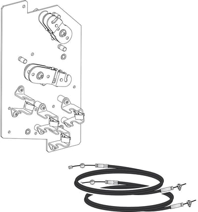 Schneider Electric mechanical interlocking, MasterPact MTZ2/MTZ3 fixed/drawout, 1 cable interlocking kit, 2N/1R, spare part LV848608SP