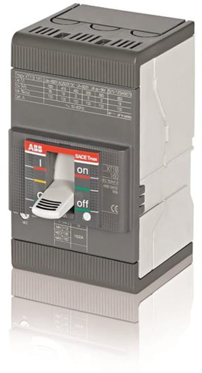 ABB SACE Tmax XT1H 160 Moulded-Case Circuit Breaker — TMD 100-1000, In=100 A, 3-Pole