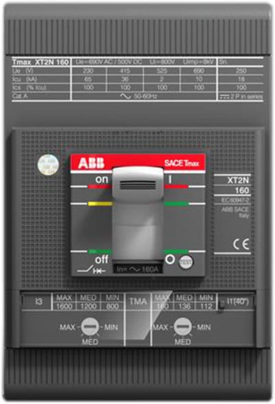 ABB SACE Tmax XT2V 160 Moulded-Case Circuit Breaker — MA 160 Im=960, In=160 A, 3-Pole