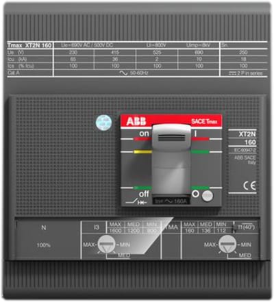 ABB SACE Tmax XT2H 160 Moulded-Case Circuit Breaker — TMD 2-20, In=2 A, 4-Pole