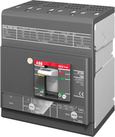 ABB SACE Tmax XT2V 160 Moulded-Case Circuit Breaker — TMD 1,6-16, In=1.6 A, 4-Pole