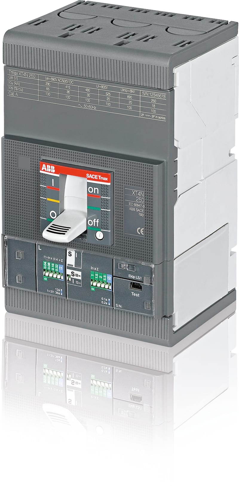 ABB SACE Tmax XT4S 160 Moulded-Case Circuit Breaker — Ekip LSI, In=160 A, 3-Pole