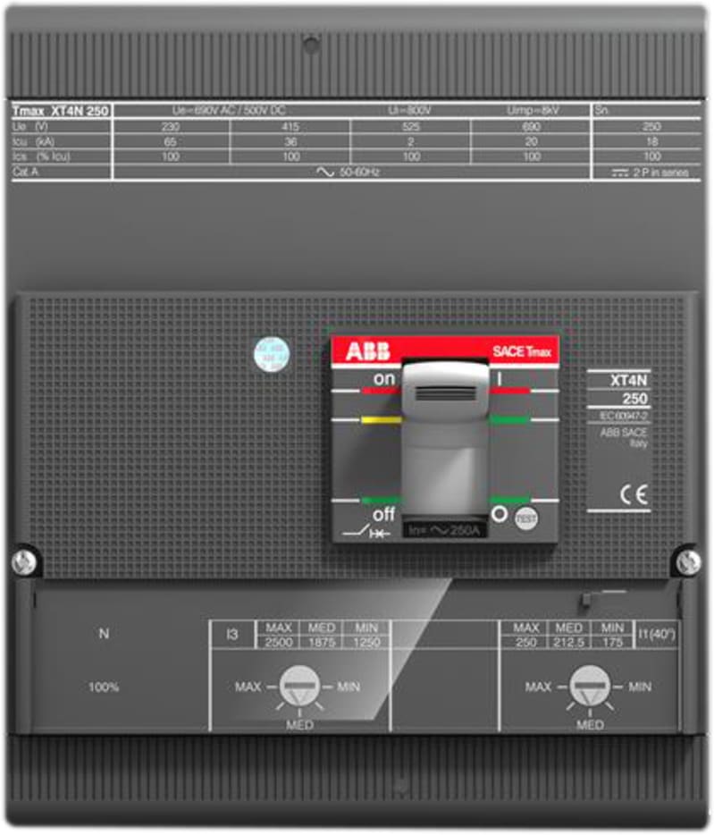 ABB SACE Tmax XT4L 160 Moulded-Case Circuit Breaker — TMD 32-320, In=32 A, 4-Pole